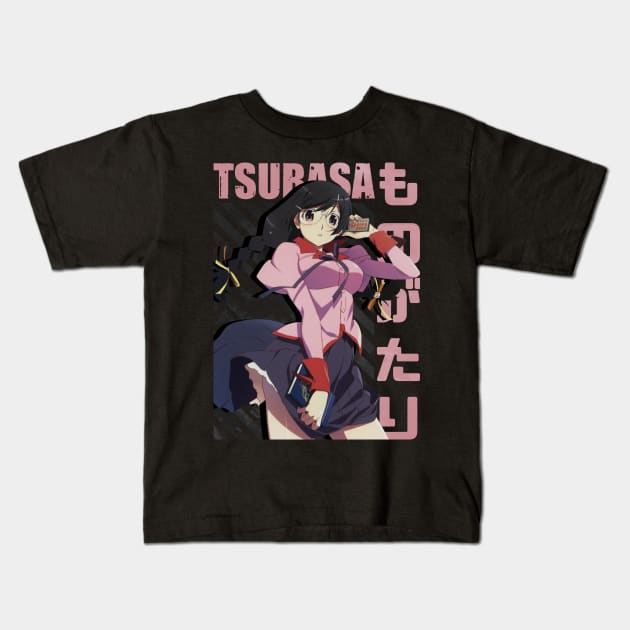 Monogatari - Tsubasa Hanekawa Kids T-Shirt by Recup-Tout